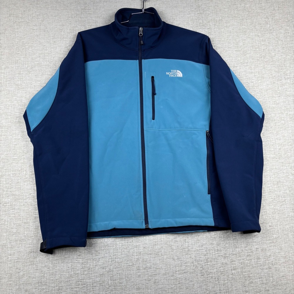 The North Face Mens Apex Bionic Softshell Jacket Blue Full Zip Windbreaker L